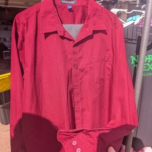 Men's Classic Red Button Down Shirt